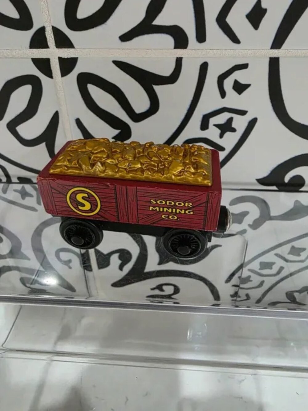 Vintage Thomas & Friends Wooden Sodor Mining Co. Gold Train Car Toy